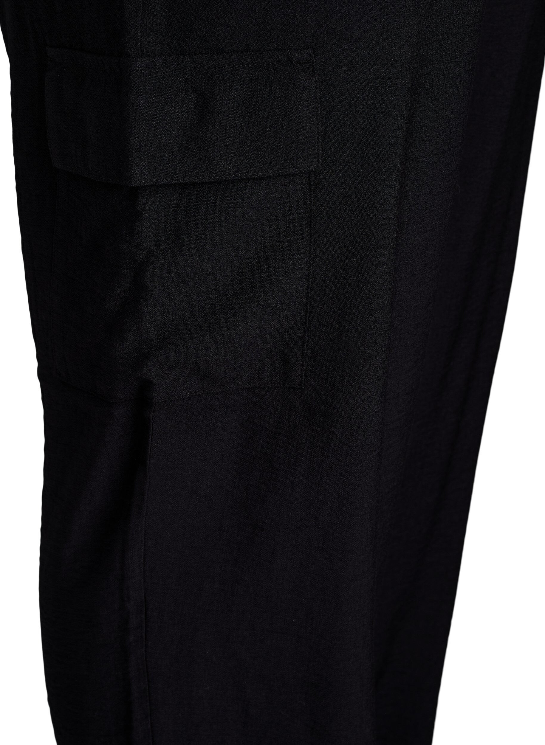 Zizzifashion High-waisted cargo trousers, Black, Packshot image number 3