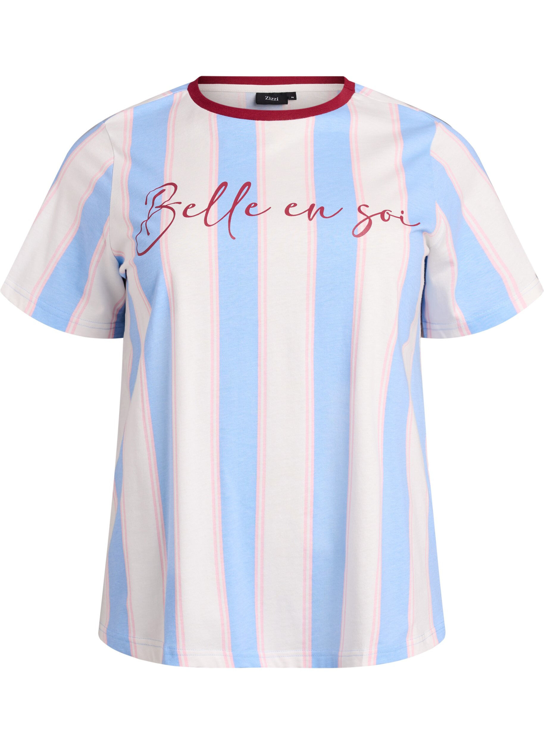 T-shirt with stripes and text print