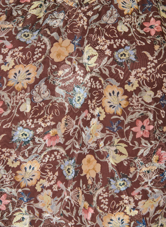 Chiffon dress with floral print and ruffle layers, Brown, Packshot image number 2