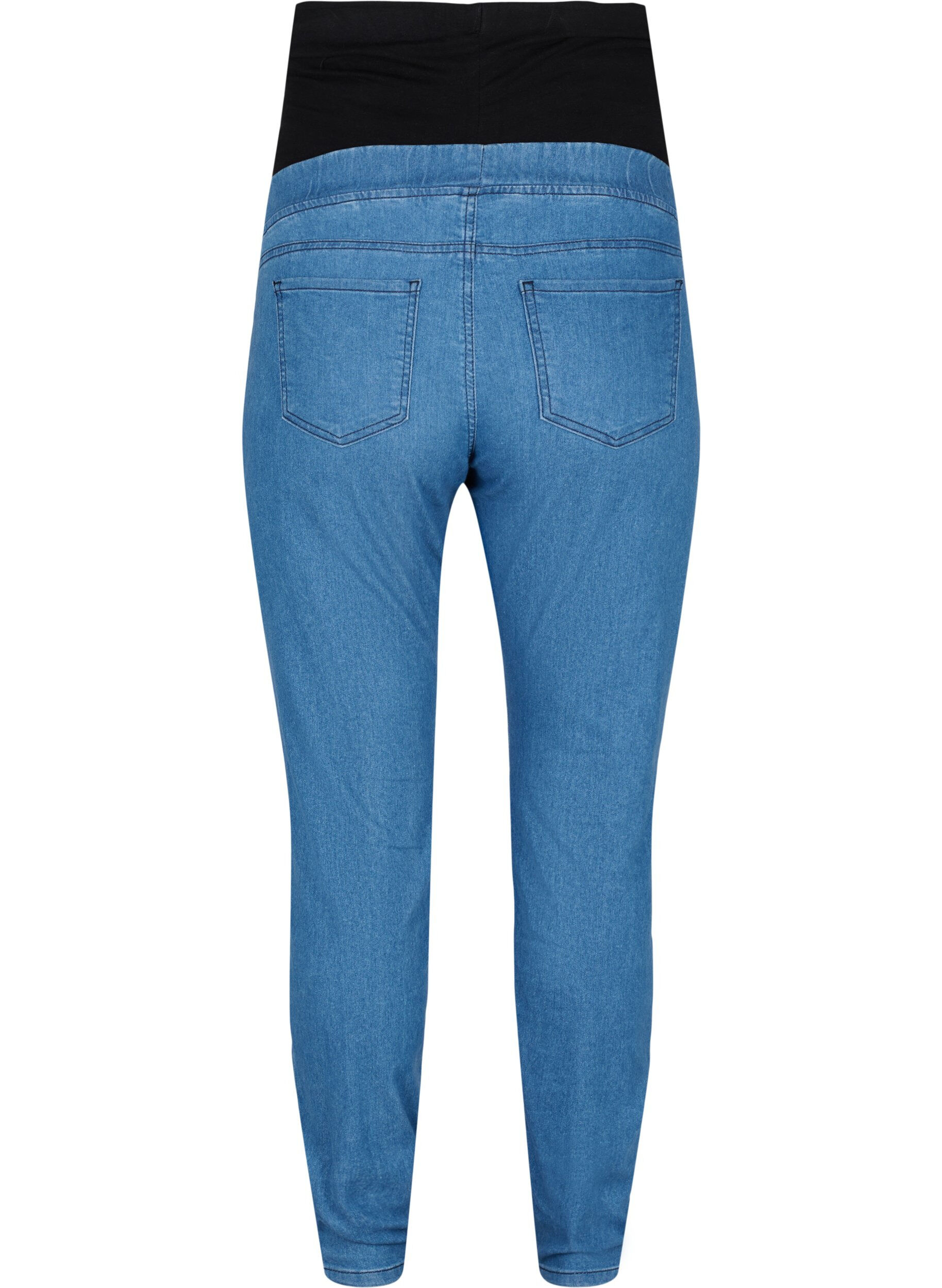 Zizzifashion Maternity jeggings with back pockets, Blue denim, Packshot image number 1