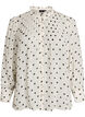 Viscose blouse with a ruffle collar, White, Packshot image number 0