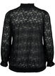 Long-sleeved lace blouse with smock, Black, Packshot image number 1