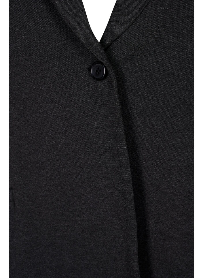 Simple blazer with button, Dark Grey, Packshot image number 2