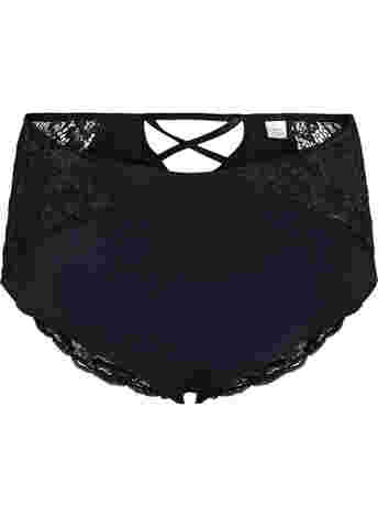 High-waisted underwear with lace