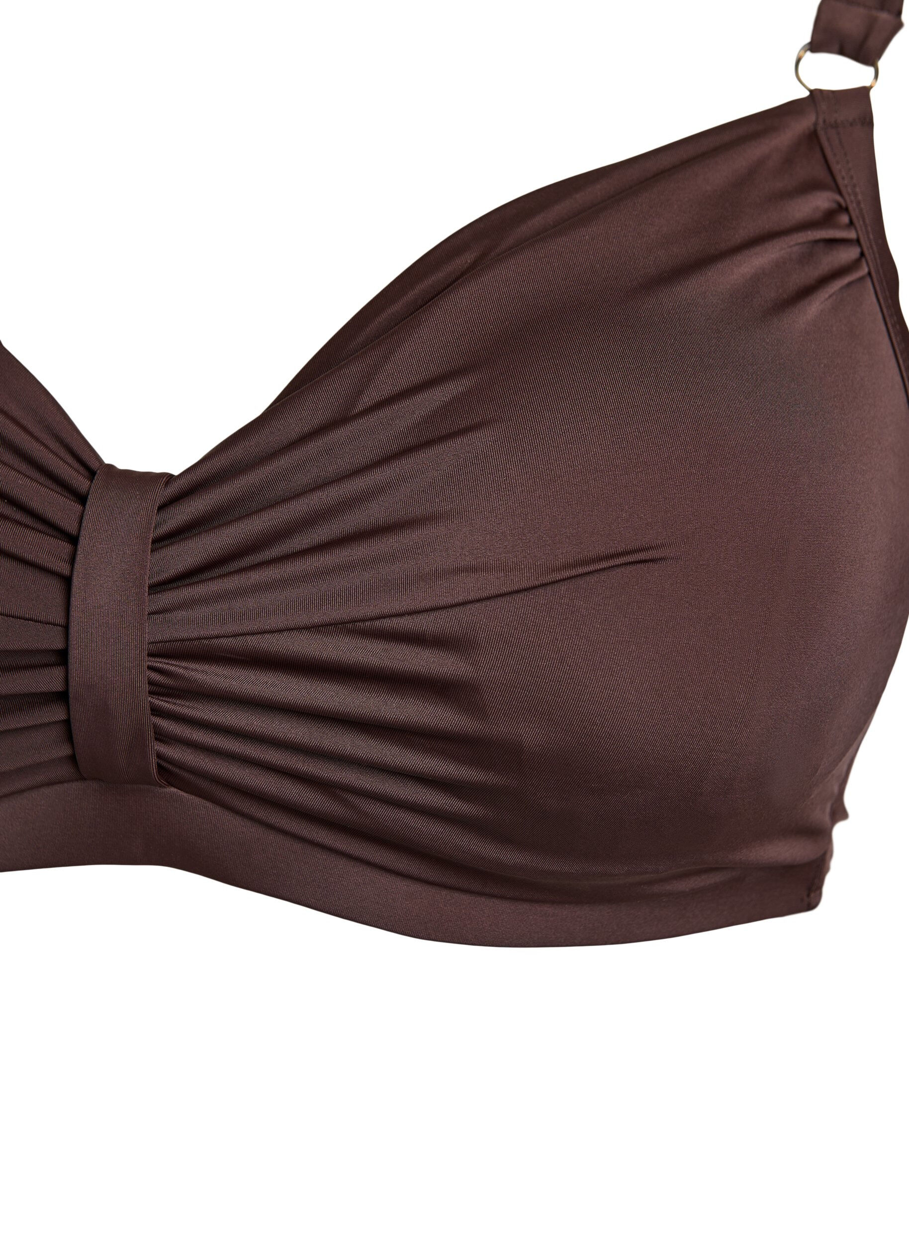 Zizzifashion Underwire bikini bra with draping, Brown, Packshot image number 2