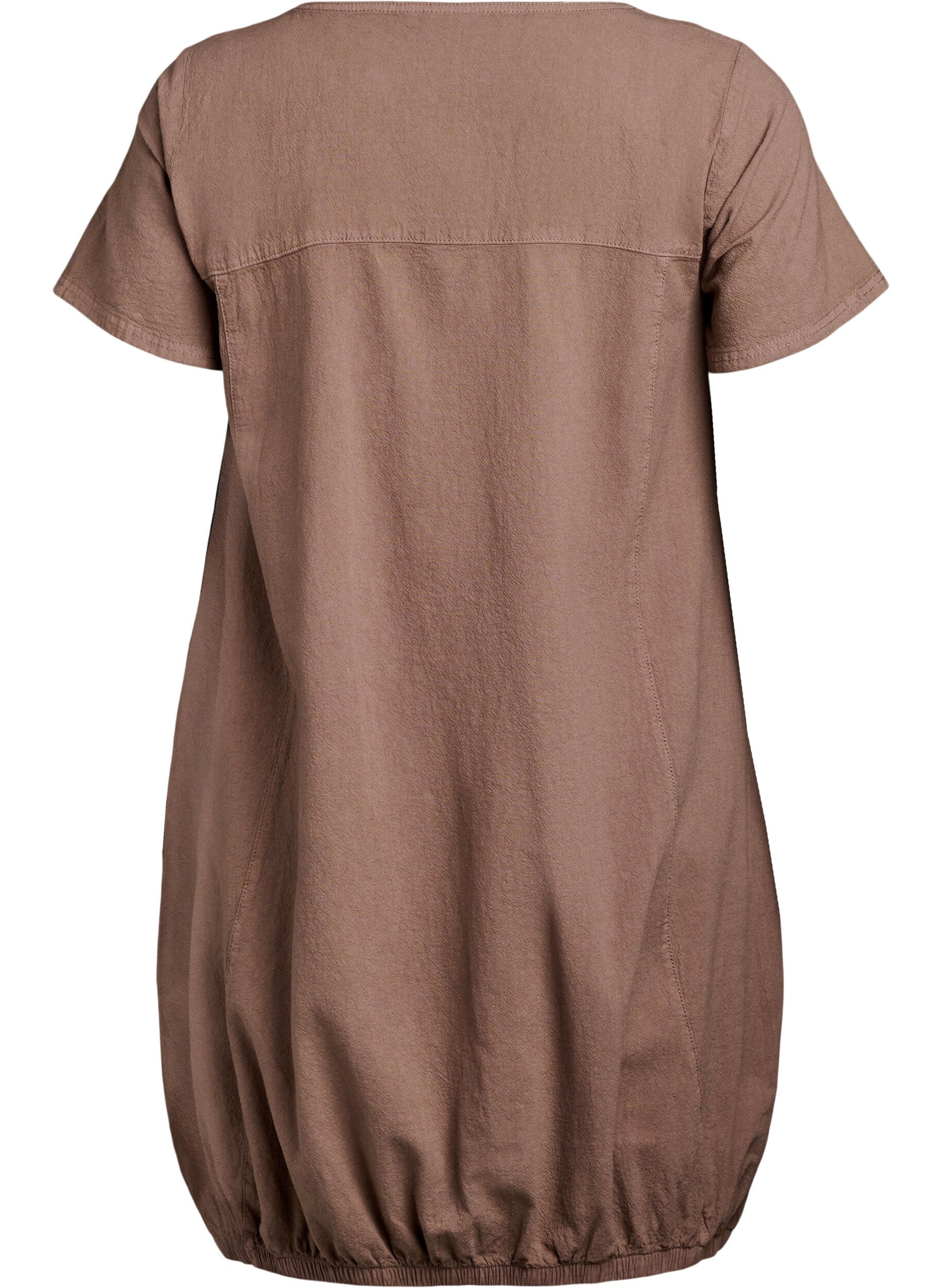 Zizzifashion Short-sleeved cotton dress, Brown, Packshot image number 1