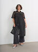 Organza dress with chest pockets and puff sleeves, Black, Model image number 1