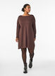 Knitted dress in cotton-viscose blend, Brown, Model image number 1