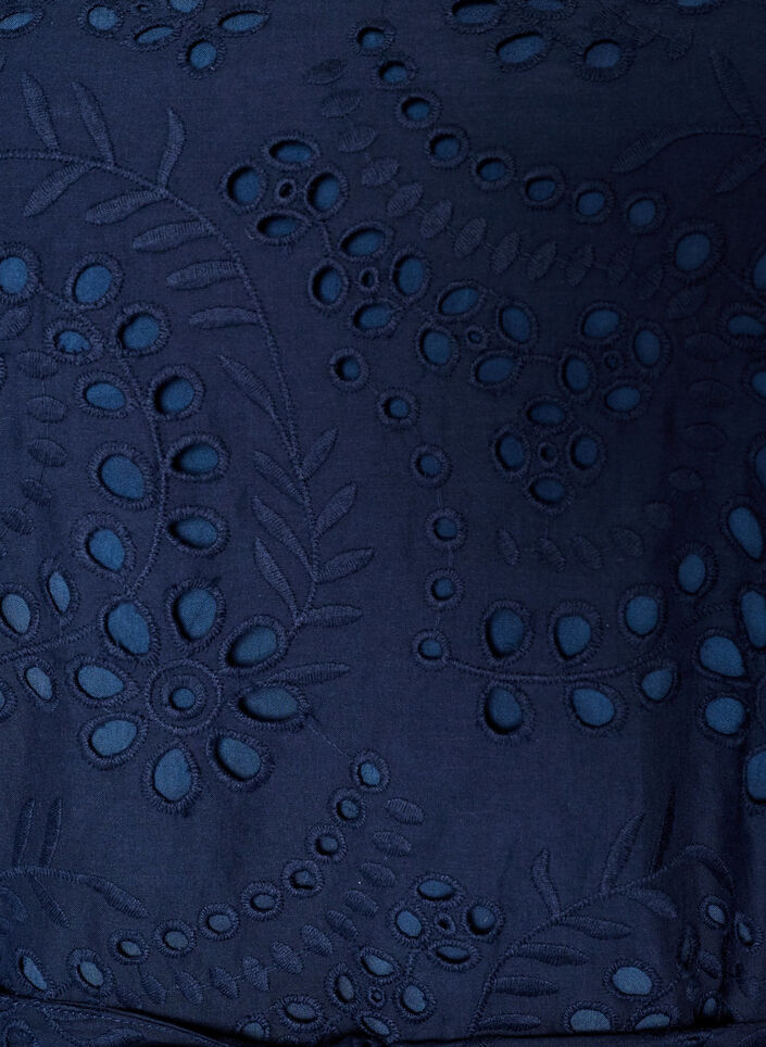 Shirt dress in broderie anglaise with a tie-belt, Blue, Packshot image number 2