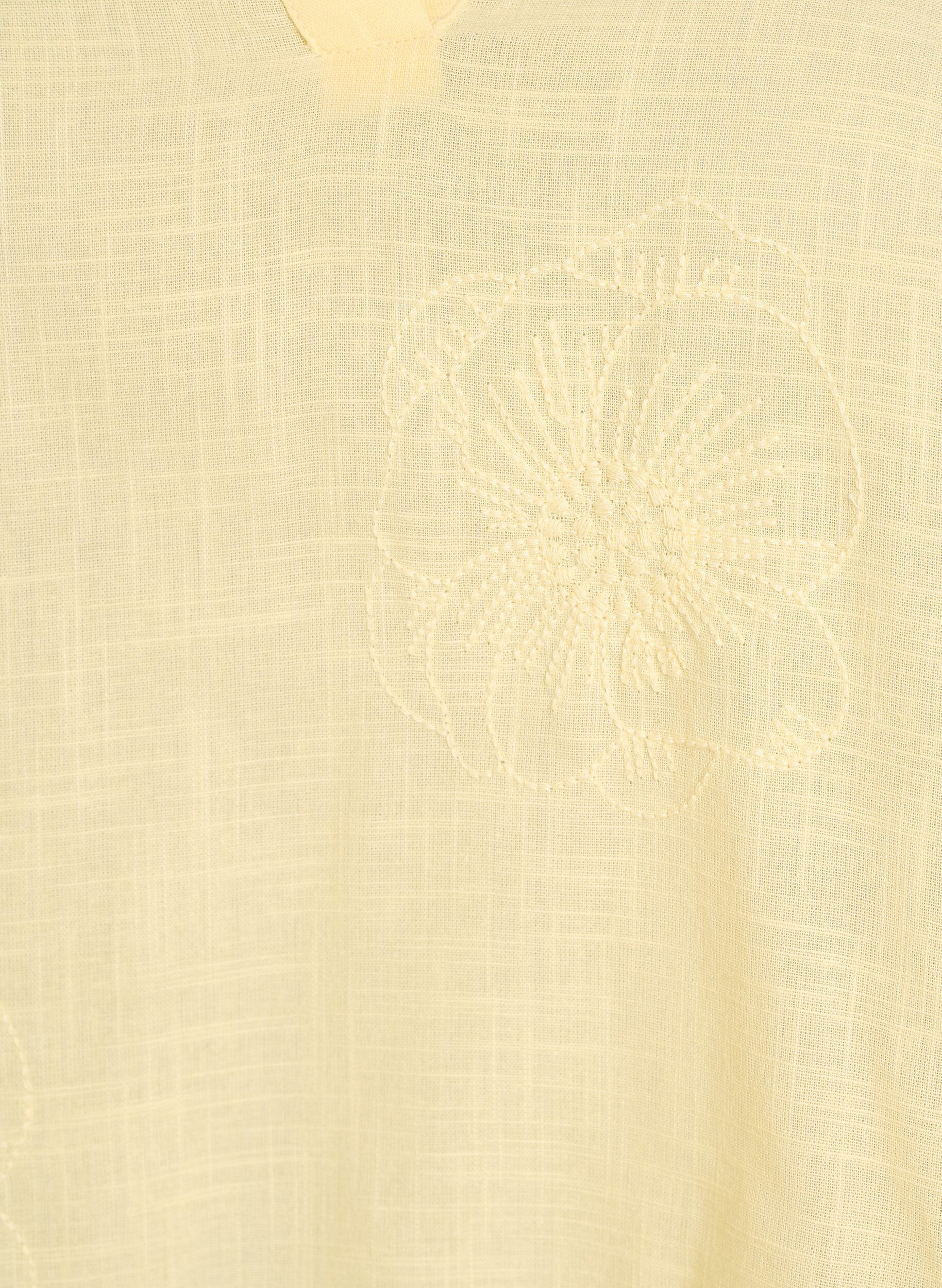 Zizzifashion Cotton blouse with embroidered details and 3/4 sleeves, Yellow, Packshot image number 2