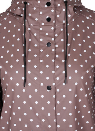 Hooded polka dot rain jacket, Iron W/White dot, Packshot image number 2