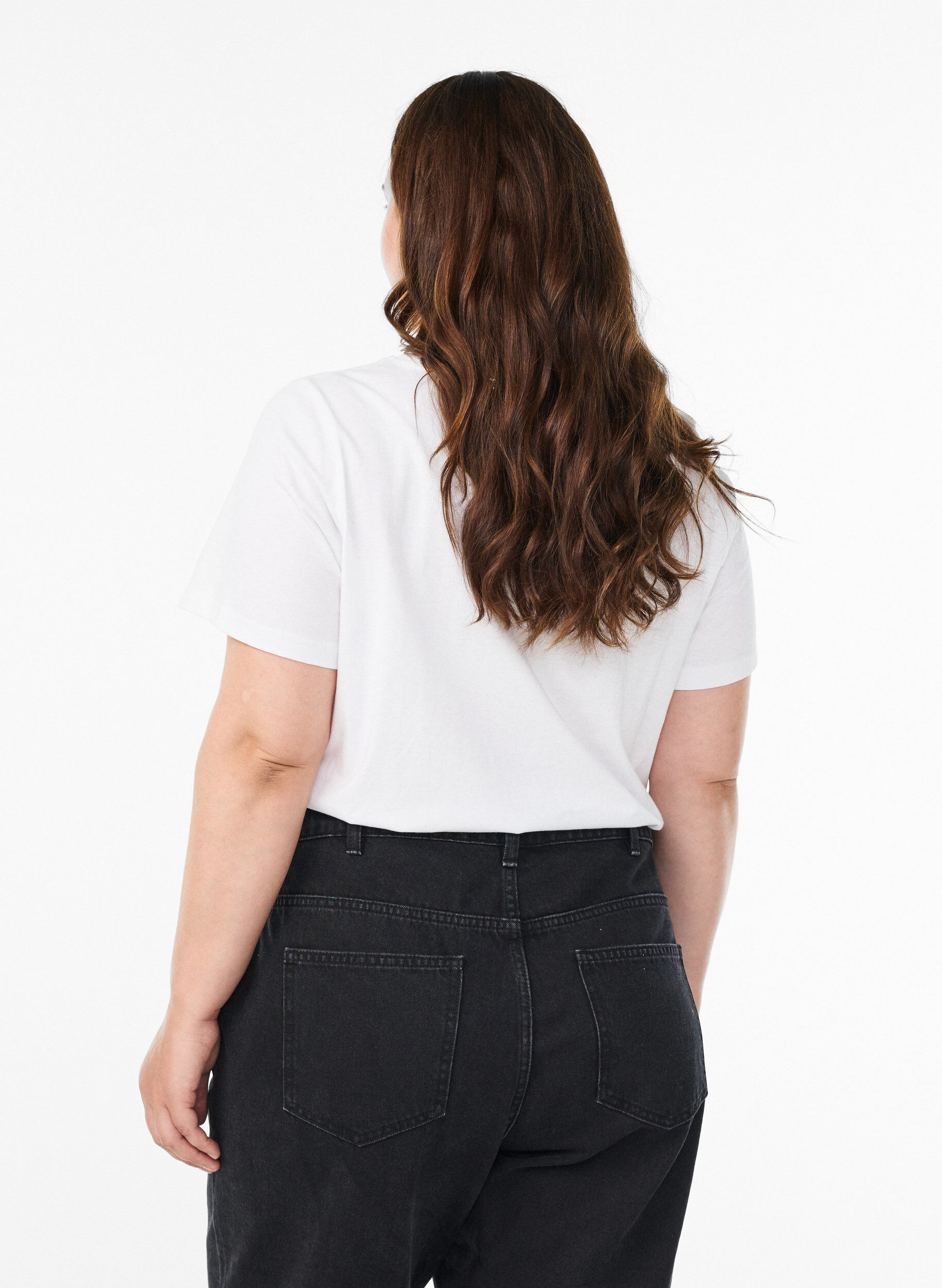 Zizzifashion Cotton t-shirt with front print, White, Model image number 2