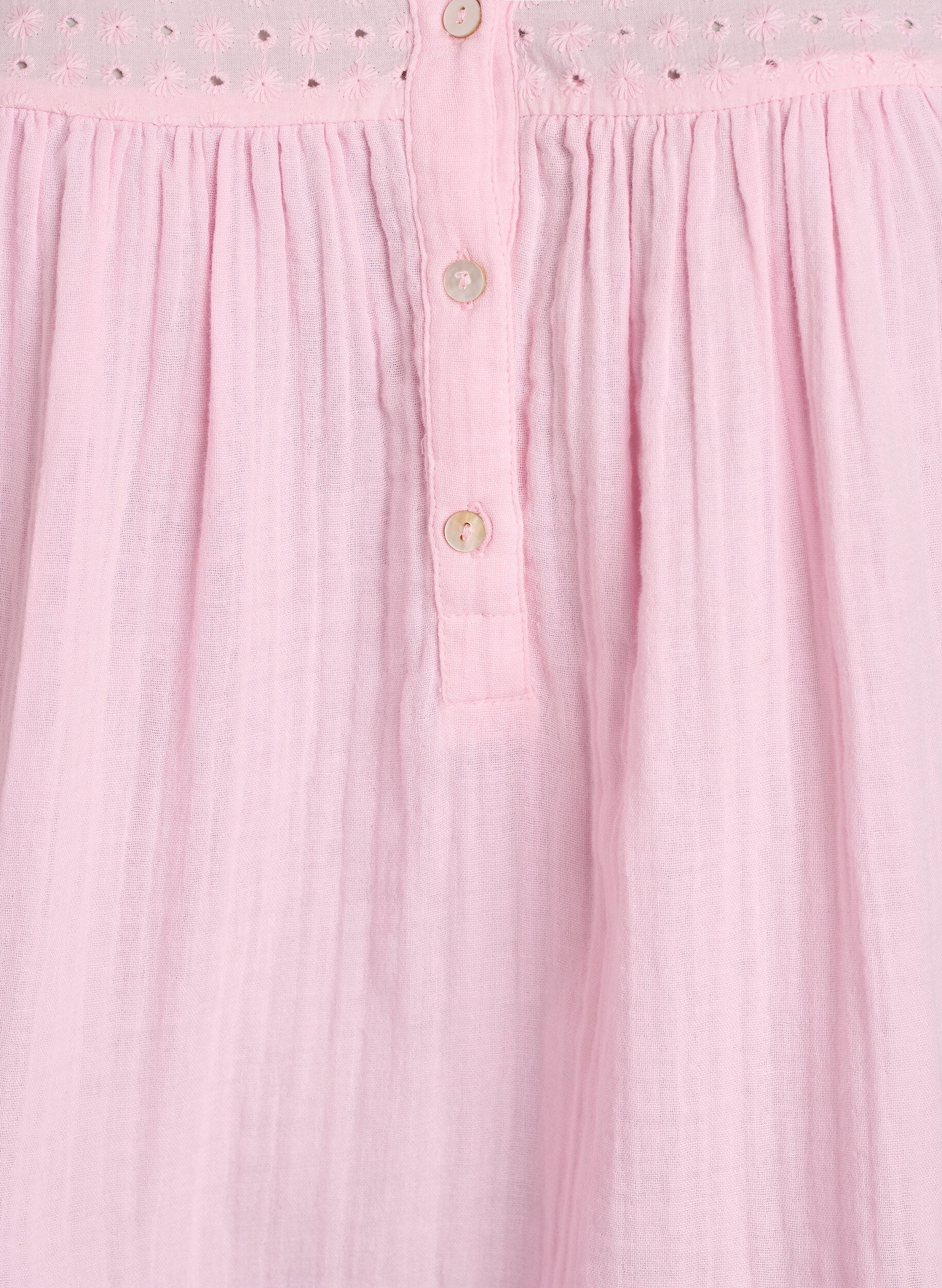 Zizzifashion Blouse in cotton muslin with broderie anglaise, Rose, Packshot image number 2