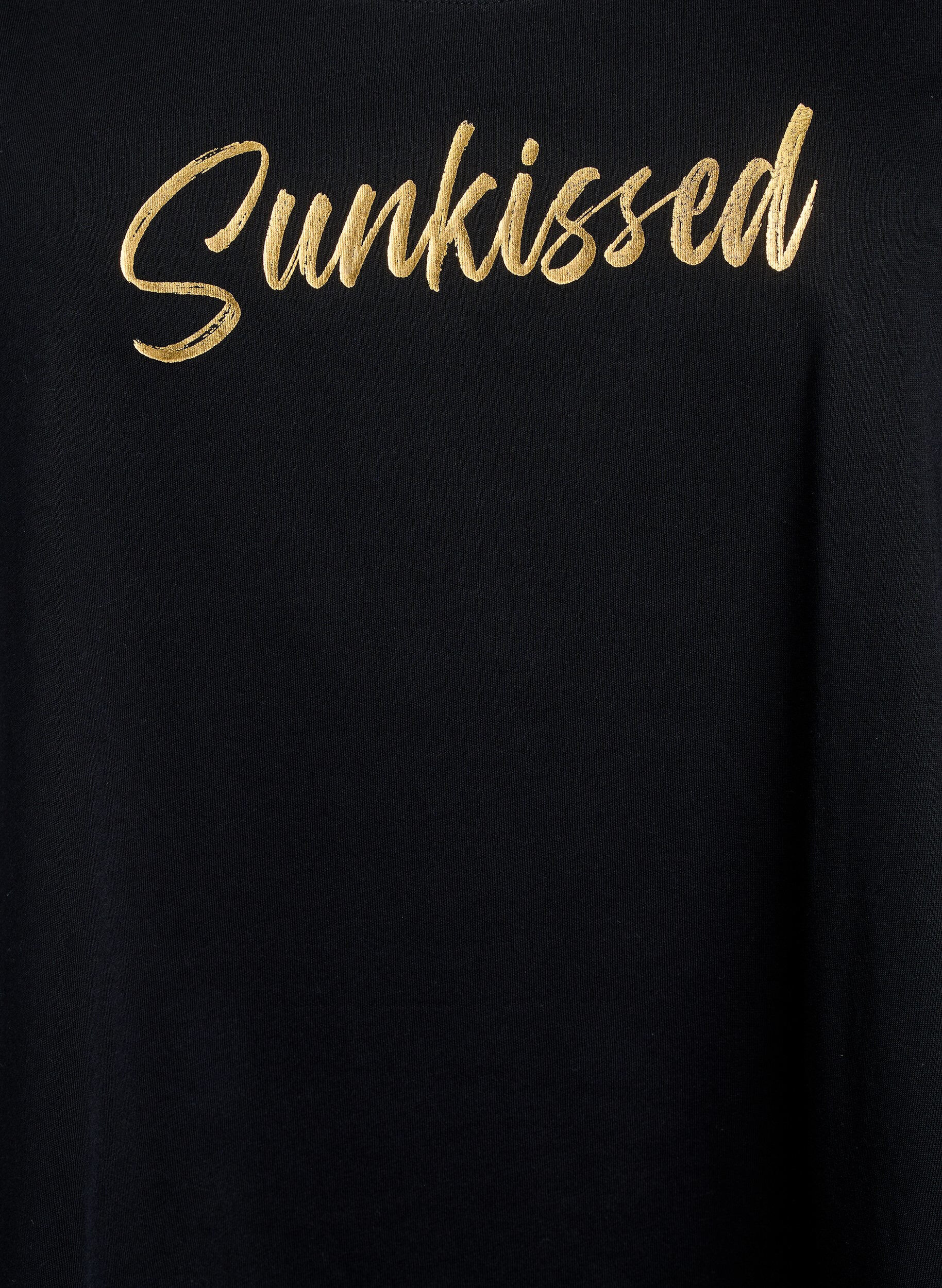 Zizzifashion Cotton top with a-shape, Black, Packshot image number 2