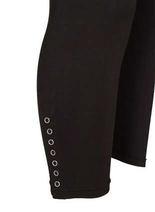 3/4-length leggings with buttons, Black, Packshot image number 3