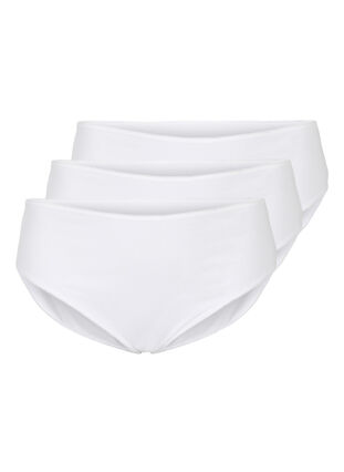 3-pack regular waist cotton briefs, Bright White, Packshot image number 0