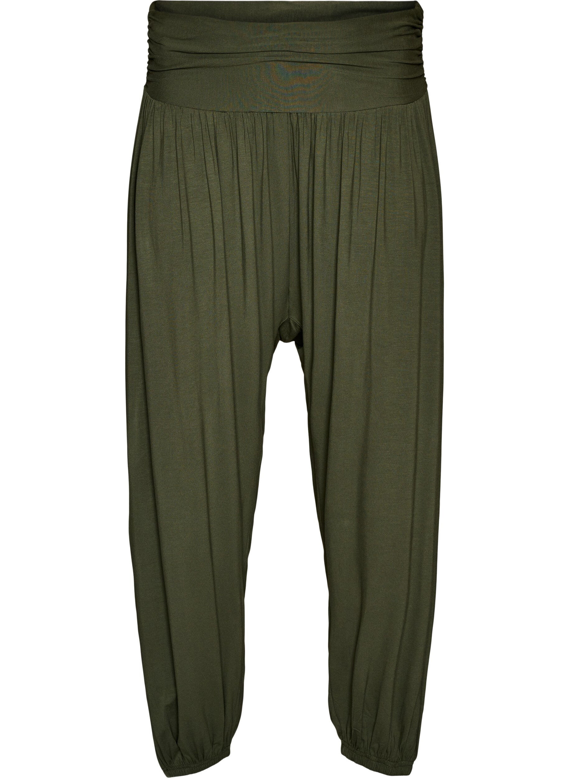 Zizzifashion Loose-fitting harem trousers, Green, Packshot image number 0