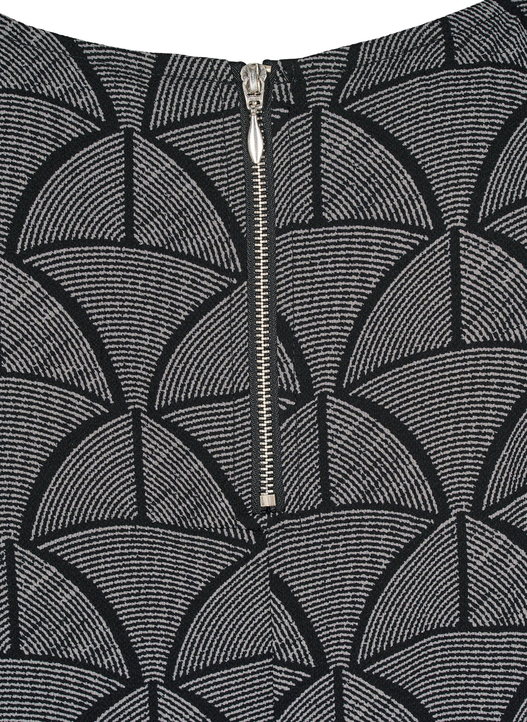 Zizzifashion Short-sleeved blouse with print, Black Grey Graphic , Packshot image number 5