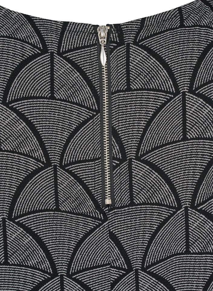 Short-sleeved blouse with print, Black Grey Graphic , Packshot image number 5