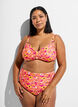 High-waisted bikini bottoms with pattern, Orange, Model image number 0