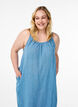 FLASH - Midi-length cotton strap dress, Blue, Model image number 2