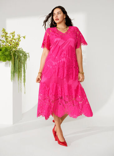 Lace dress with short sleeves, Cabaret, Image image number 0