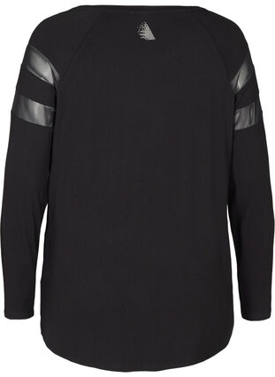 Sports blouse with mesh, Black, Packshot image number 1