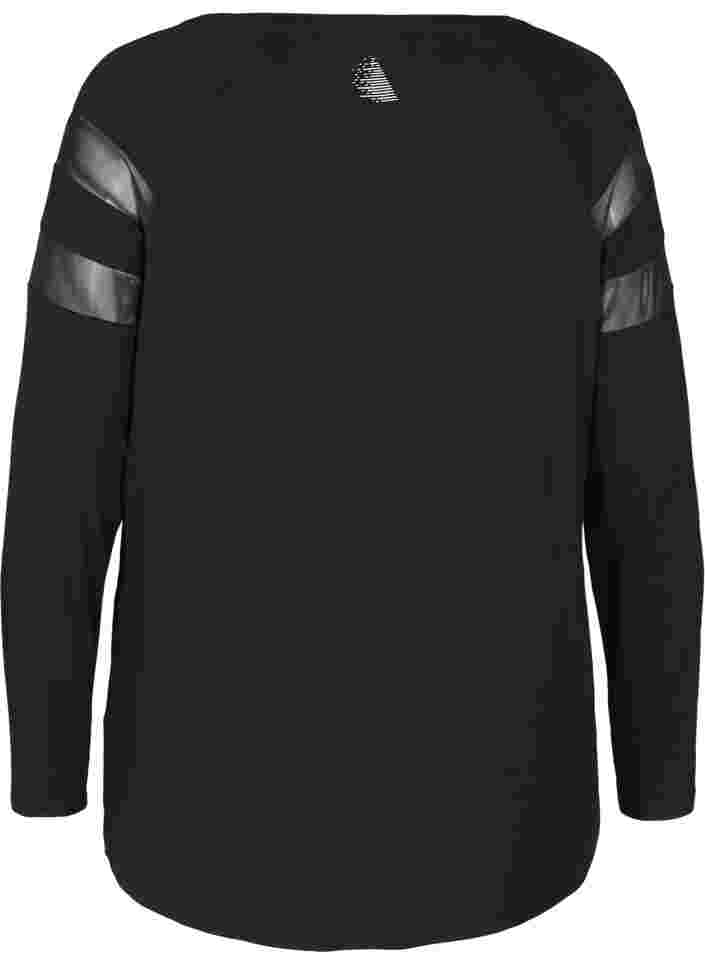 Sports blouse with mesh, Black, Packshot image number 1