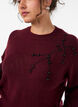Jumper with pearl embroidery, Red, Model image number 3