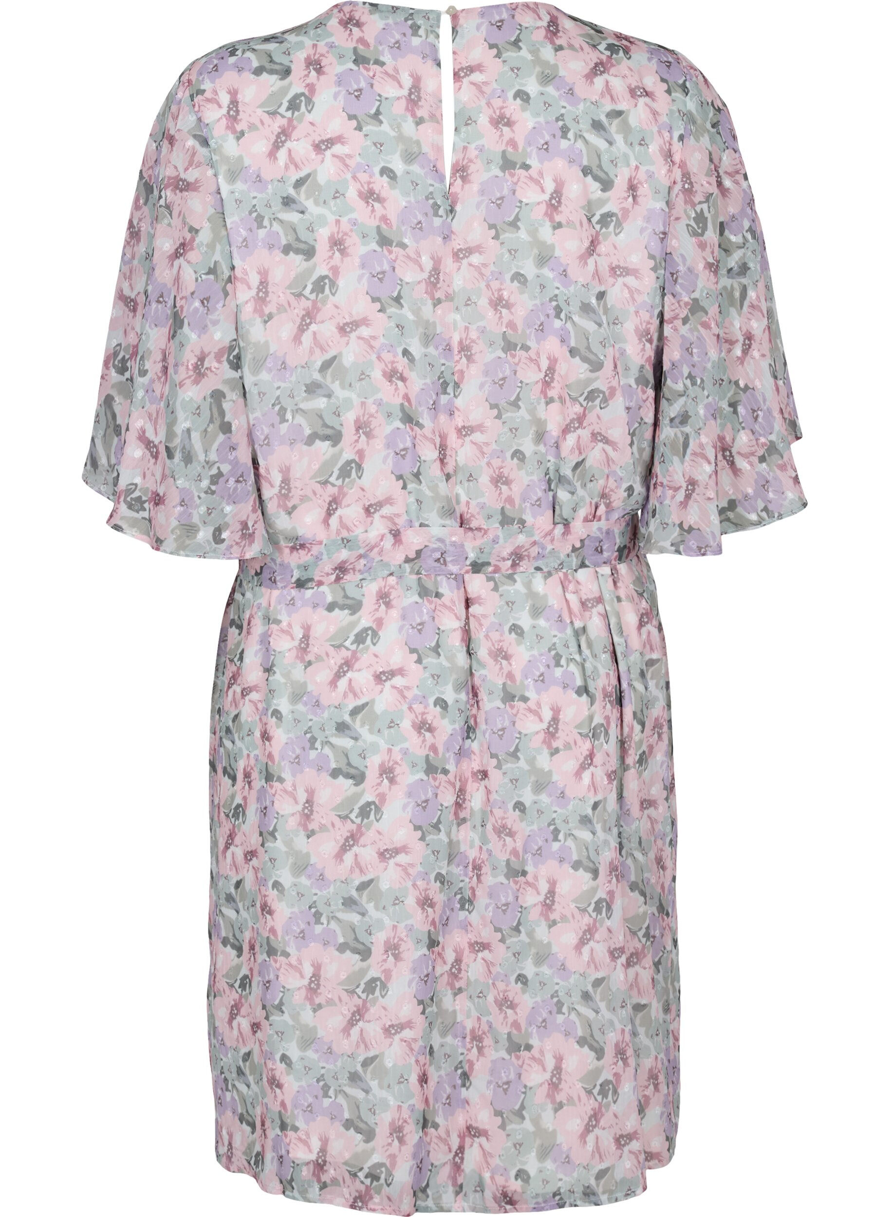 Zizzifashion Floral dress with tie band, Flower AOP, Packshot image number 1