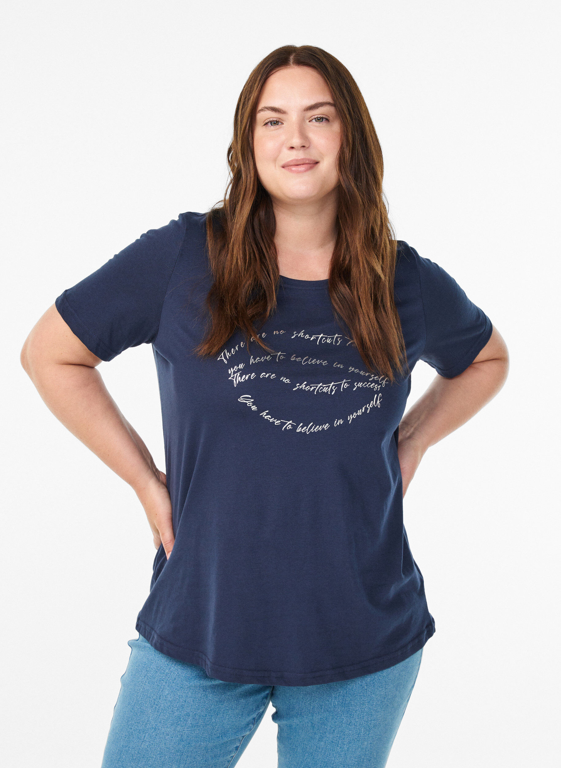 FLASH - T-shirt with print, Blue, Model