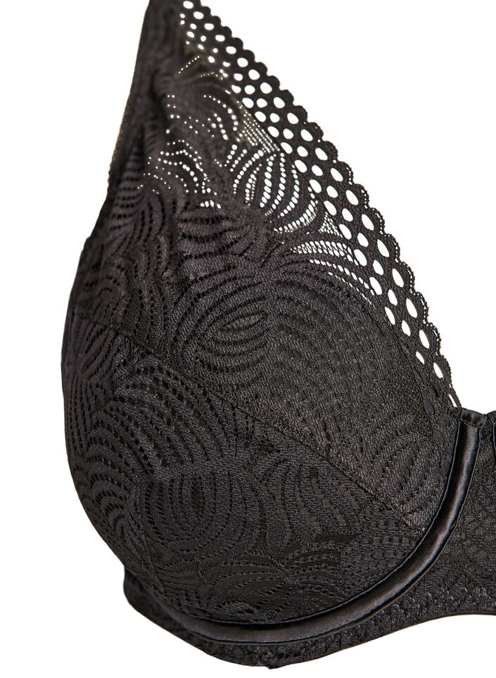 Lace bra with padded cups, Black, Packshot image number 2