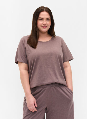 Marled t-shirt with short sleeves, Sparrow Mél, Model image number 0