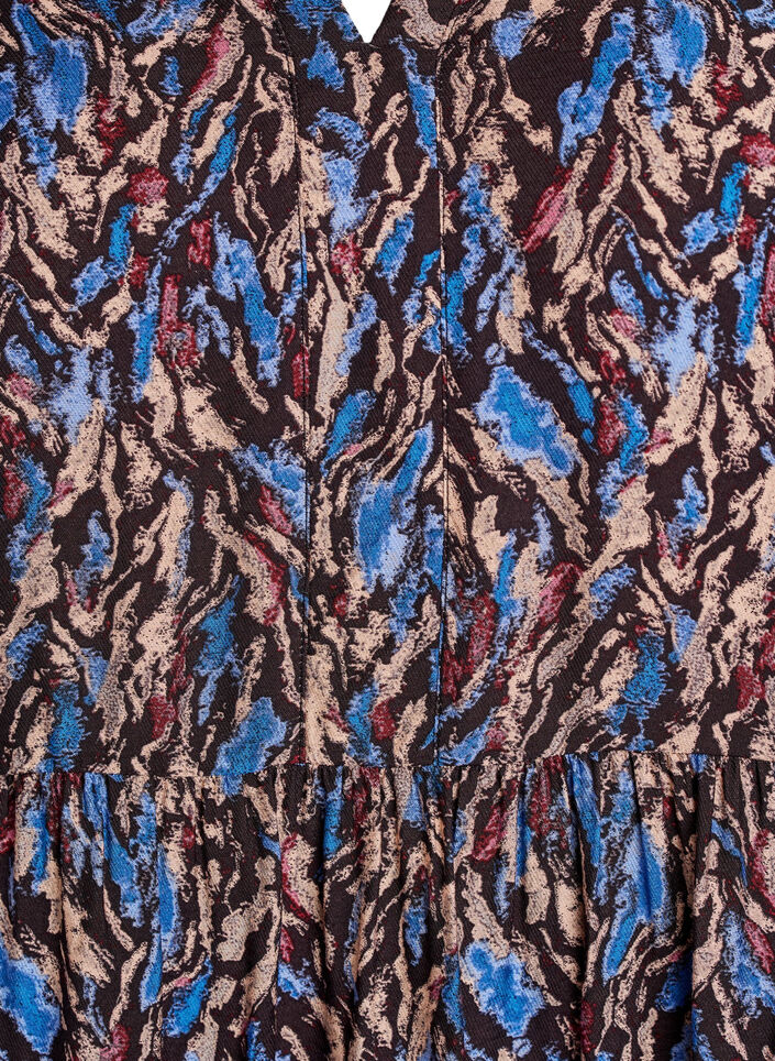 A-line dress with a ruffle collar, Blue, Packshot image number 2