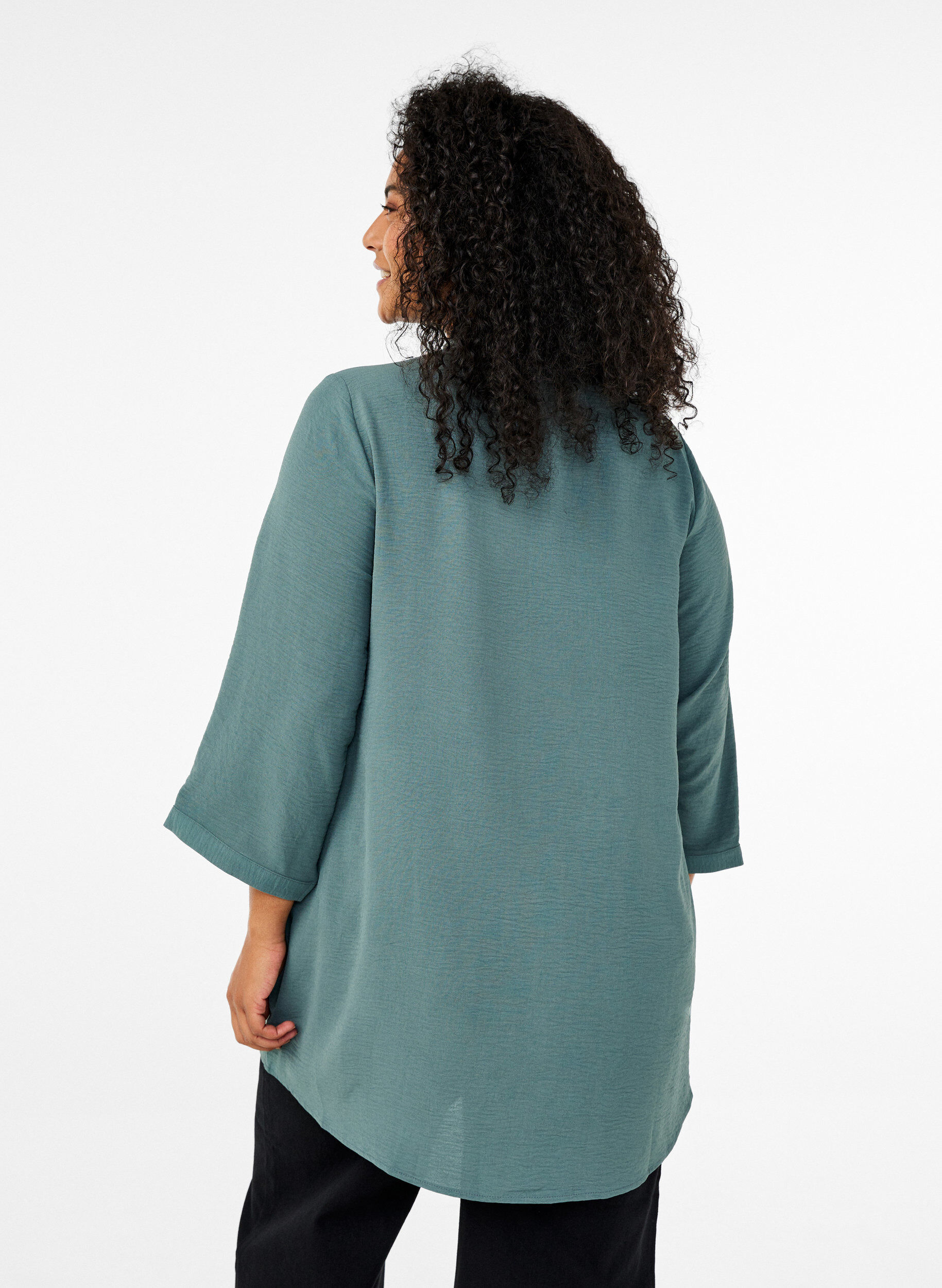 ZizzifashionTunic with 3/4 sleeves, Green, Model image number 2