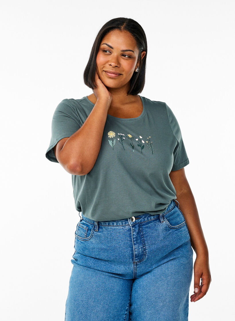 FLASH - T-shirt with motif, Green, Model image number 0