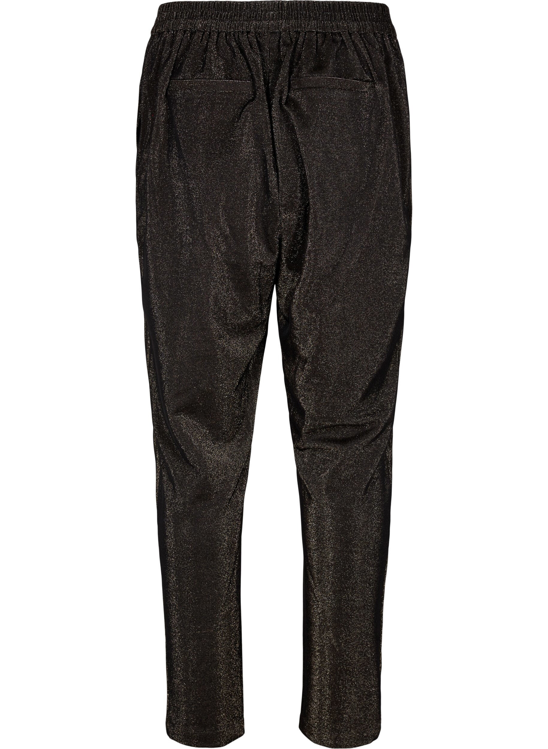 Zizzifashion Maddison pants with glitter, Black w. Lurex, Packshot image number 1