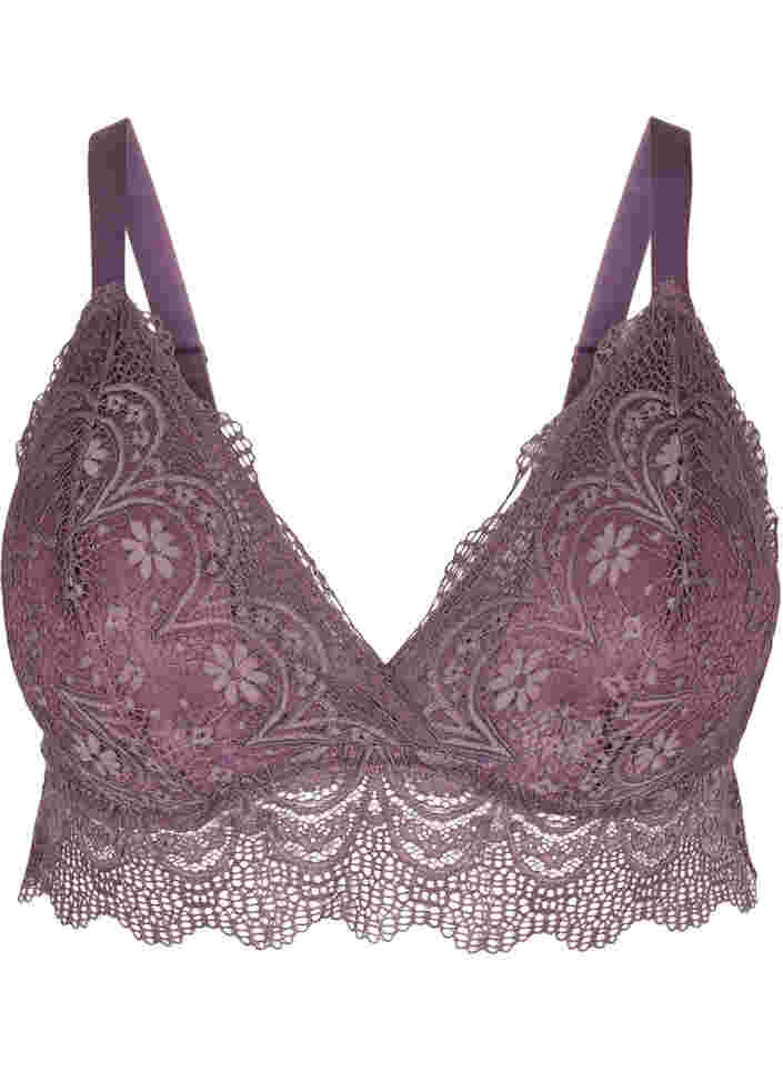 Lace bra with removable inserts, Black Plum, Packshot image number 0