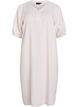Midi dress in linen and viscose with short sleeves, Beige, Packshot image number 0