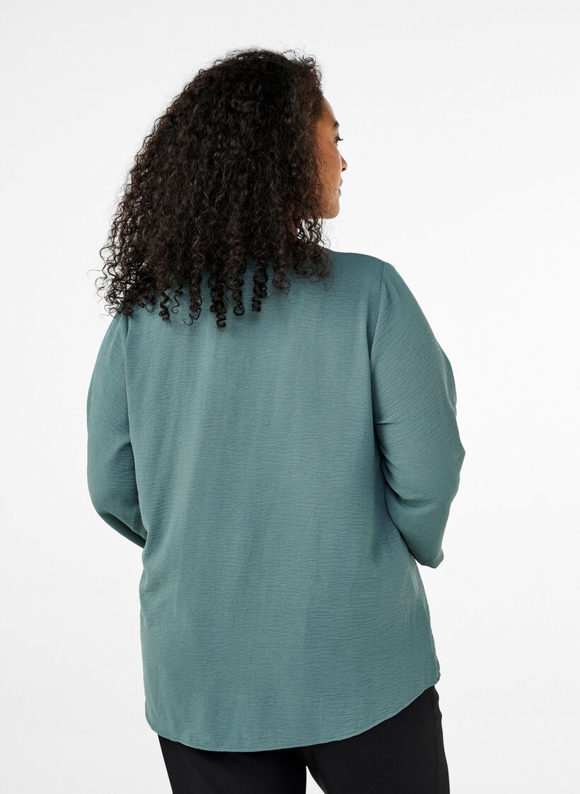 FLASH - Blouse with 3/4 sleeves, Green, Model image number 2