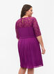 Short sleeve dress with lace top, Grape Juice, Model image number 1