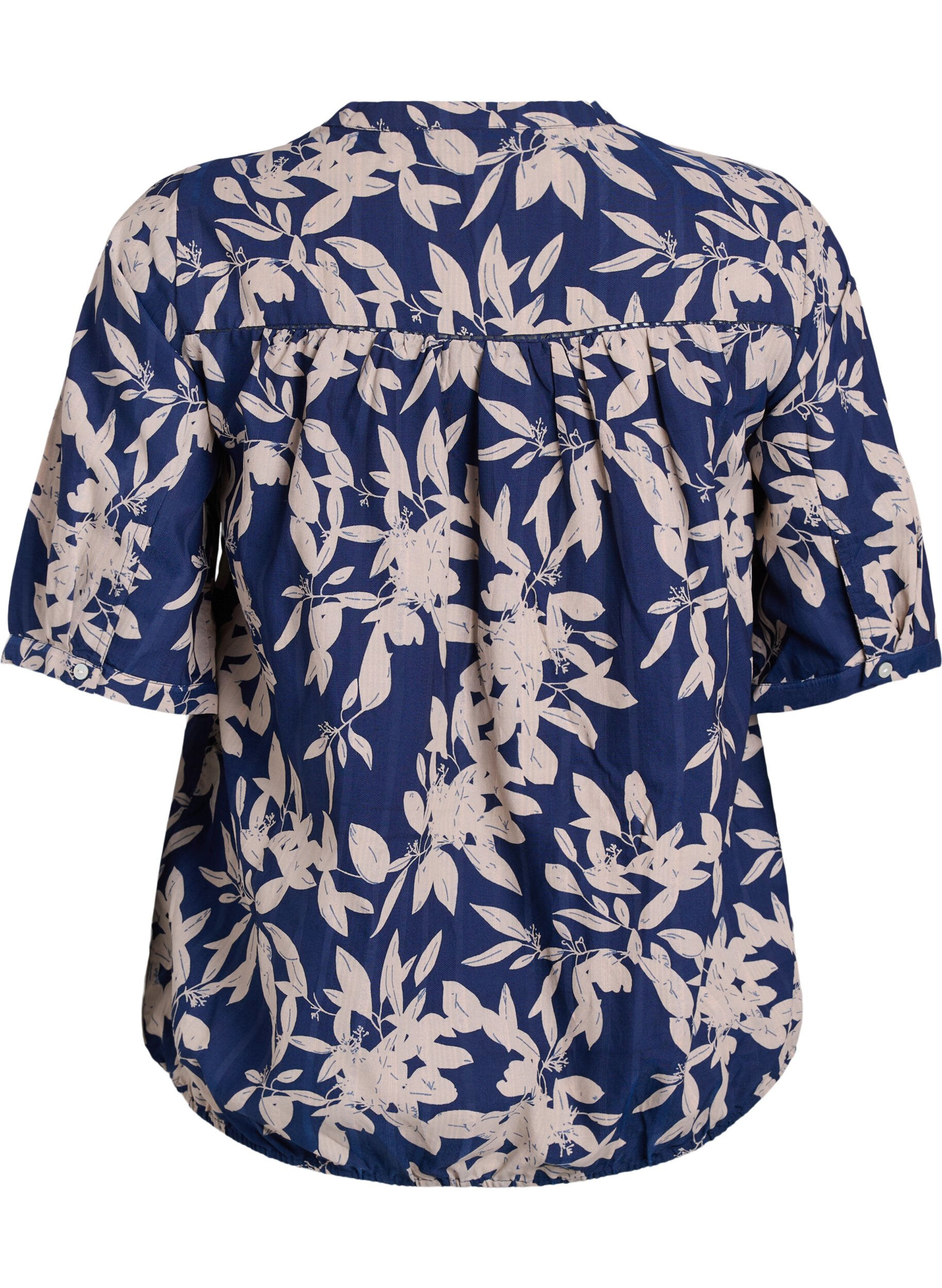 ZizzifashionBlouse with print and 1/2 sleeves, Blue, Packshot image number 1