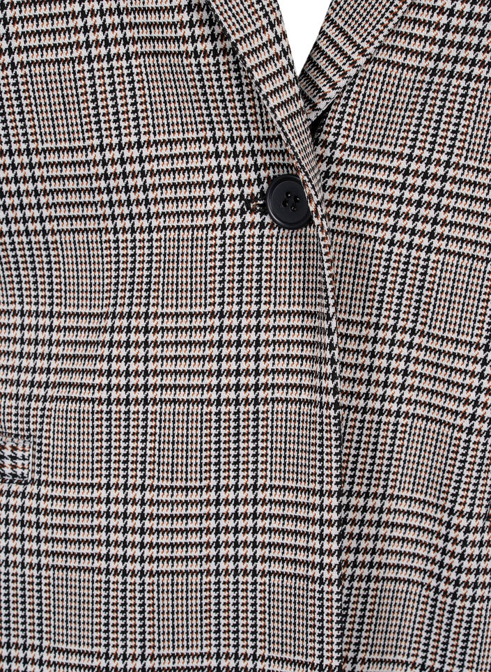Checkered blazer with button closure, Beige Brown Check, Packshot image number 2