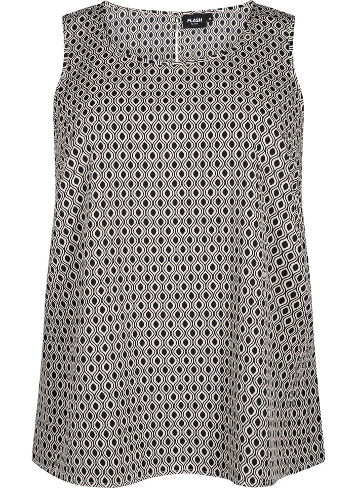 FLASH - Sleeveless top with print, Black, Packshot image number 0