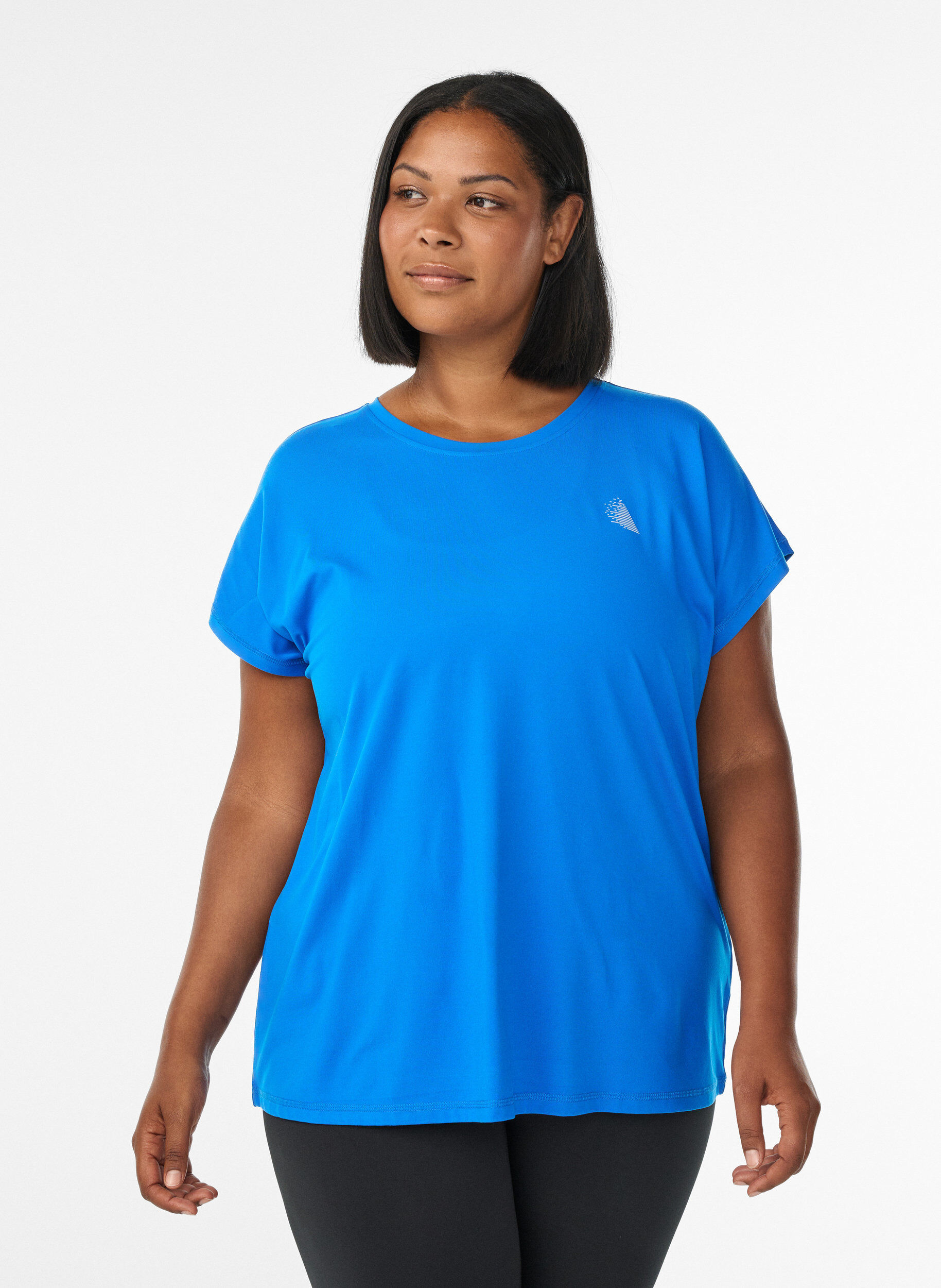 Solid-coloured training T-shirt, Blue, Model