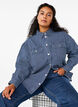 Striped denim shirt with chest pockets, Blue Denim Stripe, Model image number 2