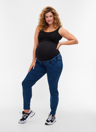 Maternity jeggings with back pockets, Dark blue, Model image number 2