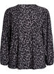Blouse with long sleeves and leopard print, Dark Grey, Packshot image number 0