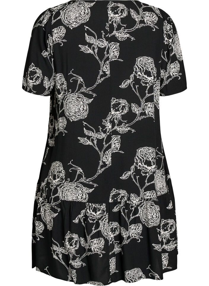 Dress in viscose with cutline, Black, Packshot image number 1
