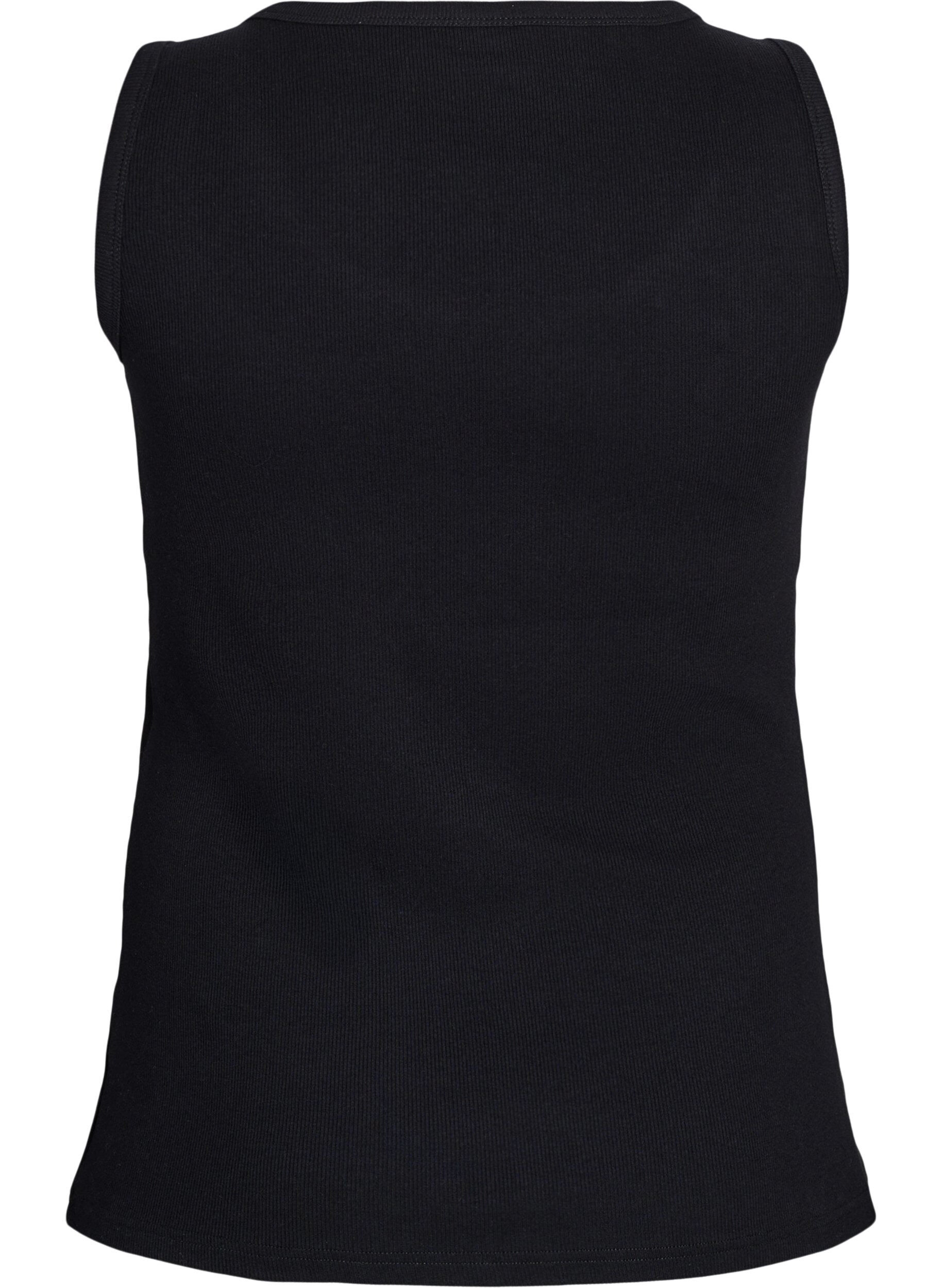 ZizzifashionFitted top with motif, Black, Packshot image number 1
